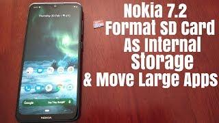 Nokia 7.2 Format SD Card As Internal Storage (Adoptable Storage) Move APPS To SD Card