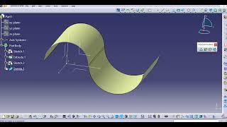 Sweep in CATIA Circle Profile with One Guide Curve and Tangency Surface in CATIA Surfacing