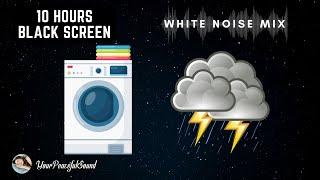 WASHING MACHINE and RAIN Sounds | 10 Hours Black Screen | Relax, Sleep, Soothe a Baby