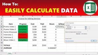 How To: Calculate Sums, Averages, Hourly Rates & Other Functions in Microsoft Excel