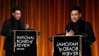 Jon M. Chu accepts the NBR Best Director award for his work on Wicked