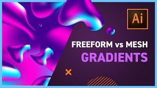Gradient Mesh vs Freeform Gradient - Adobe Illustrator CC Tutorial