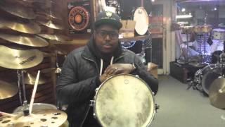 Majetone Genuine Calf Skin Drum Heads - Brushes and sticks demo by Joel Prime on Kwesi's corner