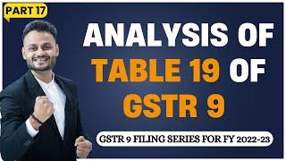 Part 17 Table 19 of GSTR 9