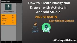 How to Implement Navigation Drawer with Activity in Android Studio|2022|Custom Navigation Drawer