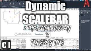 AutoCAD Tutorial – How to Insert a Dynamic SCALEBAR - 2 Minute Tuesday