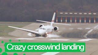 Insane 120 km/h Crosswind Landing | Wing Touches the Ground!