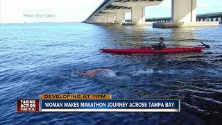 Marathon swimmer completes 24 mile swim across Tampa Bay