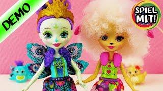 2 X ENCHANTIMALS PUPPEN deutsch | Patter Peacock & Lorna Lamb mit tierischen Freunden | Mattel Dolls