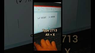 Right and wrong symbols  in ms word shortcut key  #computershortcutkeys #computerknowledge #shorts