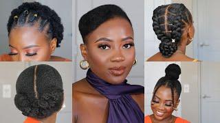 4C Hairstyles For Short Hair | Simple for school & work 