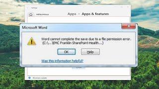Word Cannot Complete the Save Due to a File Permission Error - EASY FIX