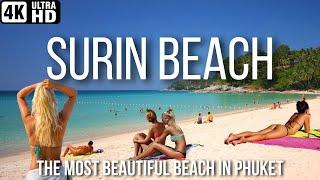 4K  SURIN BEACH WALK - A LOT OF  BEAUTIFUL GIRLS TODAY  PHUKET THAILAND 2023  [sub]