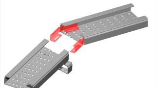 How to mount the horizontal hinge to connect lengths of the Unex insulating cable tray 66