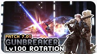 (OUTDATED) GUNBREAKER Level 100 Opener and Rotation Showcase | 2.40s | Dawntrail Patch 7.05