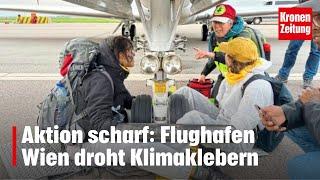 Aktion scharf: Flughafen Wien droht Klimaklebern | krone.tv