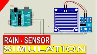 Rain sensor simulation in Proteus | Rain Drop Sensor with arduino- Interface and Coding