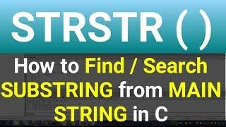 STRSTR() Function in C Programming | How to Find Substring in String - Learn Programming Yourself