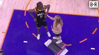 Suns Reporter Stands on a Step Ladder to Interview 7'3" Bol Bol