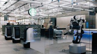 Unique Starbucks only at NAVER 1784: with 100 Robots