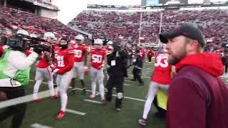 OSU's Jack Sawyer rips Michigan flag off of pole during post-game brawl