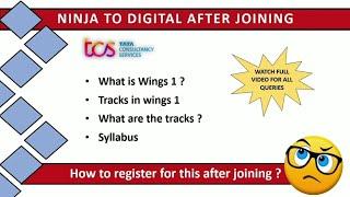 TCS ninja to digital after joining | Wings 1 exam | Tracks in wings 1 |  Tech and  Non - Tech track