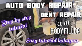 Repairing a CAR Body Damage ||Paano mag Body Repair ng Kotse || step by step tutorial