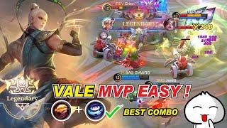 VALE BEST COMBO Skill  Starlight Skin Gameplay | Best Build and Emblem Set 2023 MLBB