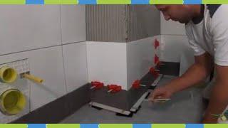 Laying bathroom tiles, drilling holes in tiles, processing tile edges