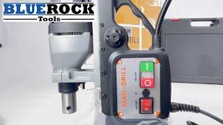 BLUEROCK model BRM35A-B Electro Magnetic Drill Press Unboxing, Setup, Annular Cutter Demo