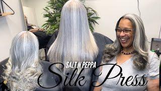 SATISFYING Salt & Pepper Silk Press| Dopeaxxpana