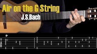 Air on the G String - Bach. Guitar Tutorial + TAB