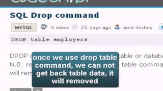 MySQL Tutorial : drop table