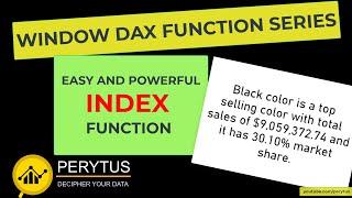 Let's explore INDEX  function in Power BI and  learn how it is different from other WINDOW functions