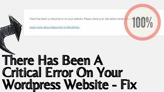 There Has Been A Critical Error On Your Website - Fix | Hostinger | Wordpress 100% Solution