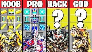 Minecraft Battle: SUPER TRANSFORMERS CRAFTING CHALLENGE - NOOB vs PRO vs HACKER vs GOD ~ Animation