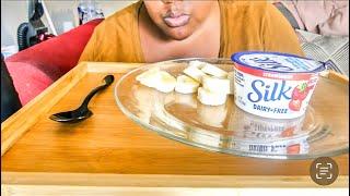 ASMR * Eating Yogurt & bananas *Mukbang * Soft spoken | Virgoqueenasmr