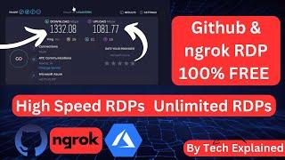 Ngrok & Github High Speed RDP | How To Create Free Github RDP  | Without CreditCard | Tech Explained