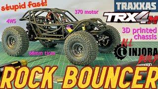 TRX4m Rock Bouncer - 3D printed chassis all Injora build - stupid fast gears, 370 motor & MB100 ESC!