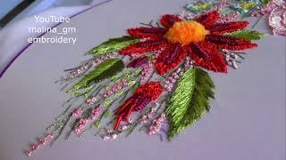 Brazilian chamomile  - Hand embroidery : Double Cast-on stitch