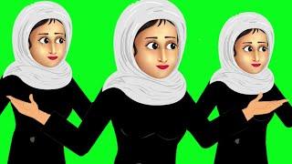 Muslim Women cartoon character green Screen | chroma toons new update 2023