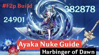 C0 F2p Ayaka Nuke Guide | Harbinger of dawn build | Ayaka showcase | Genshin Impact