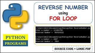 Python Program to Reverse of a Number using For Loop in Hindi