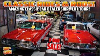 AMAZING SHOWROOM OF CLASSIC CARS FOR SALE!!! Full Lot Tour! Classic Rides & Rods. December 2023.