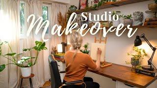 Small Home Art Studio Makeover  From Dark to Light Academia