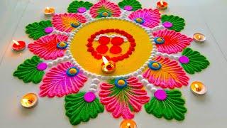 Happy Diwali Big Unique Rangoli 2024 | laxmi charan diwali rangoli | Diwali latest Rangoli | rangoli