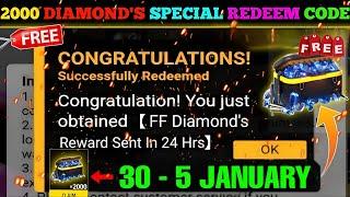 FREE FIRE REDEEM CODE TODAY 4 JANUARY REDEEM CODE FREE FIRE | FF REDEEM CODE TODAY 4 JANUARY