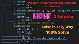 Prefer const with constant constructors problem  Solution in Urdu/Hindi| Flutter Problem