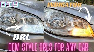 DIY SWITCHBACK LED DRL INSTALLATION IN S-CROSS | ANY CAR | PLUG&PLAY | OEM STYLE LED DRLS