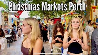 Western Australia: Christmas Markets Perth 2023 |4k walking Tour Perth Australia| UHD 60fps